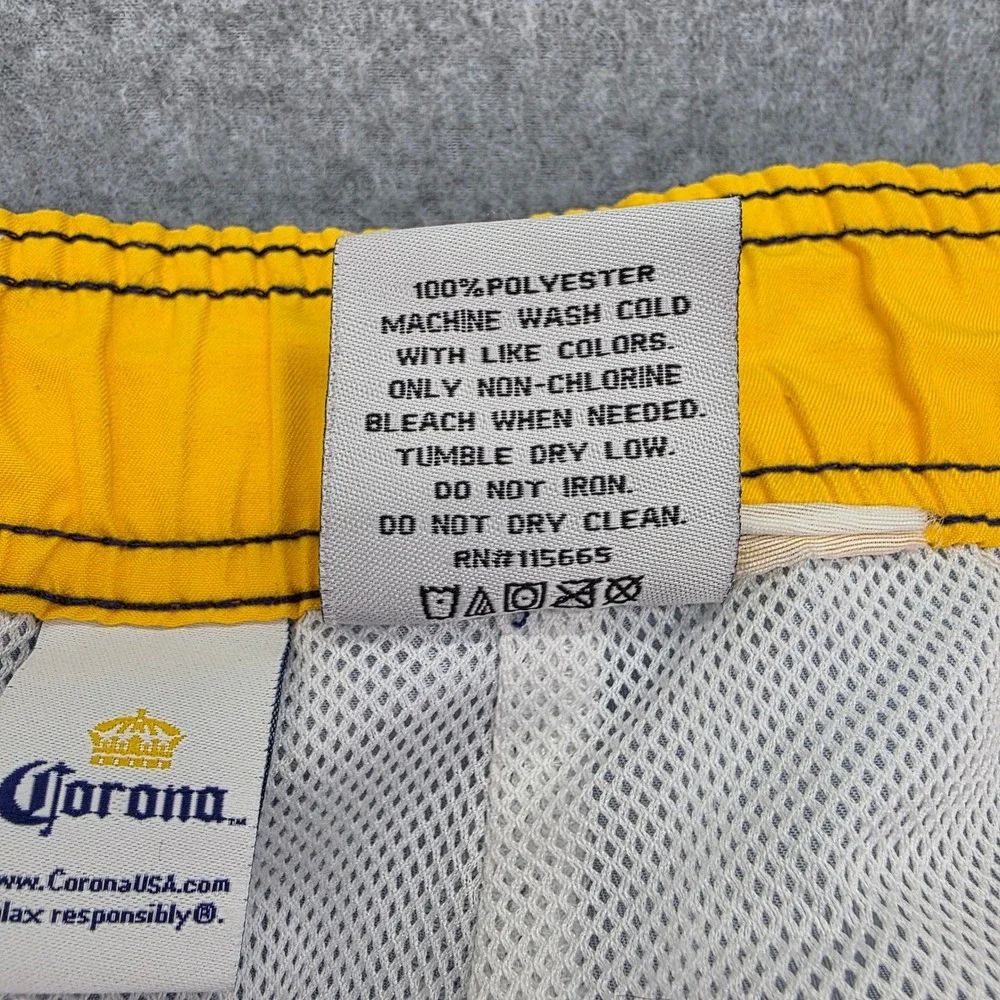 Corona Extra Tropical Palm Tree Beach Swim Trunks Men's Size‎ Large Board Shorts